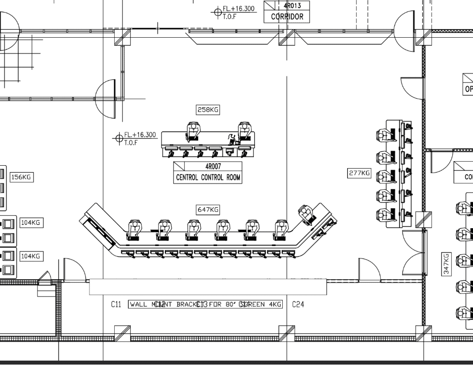 LundHalsey Design My control Room operational layout example for control room.