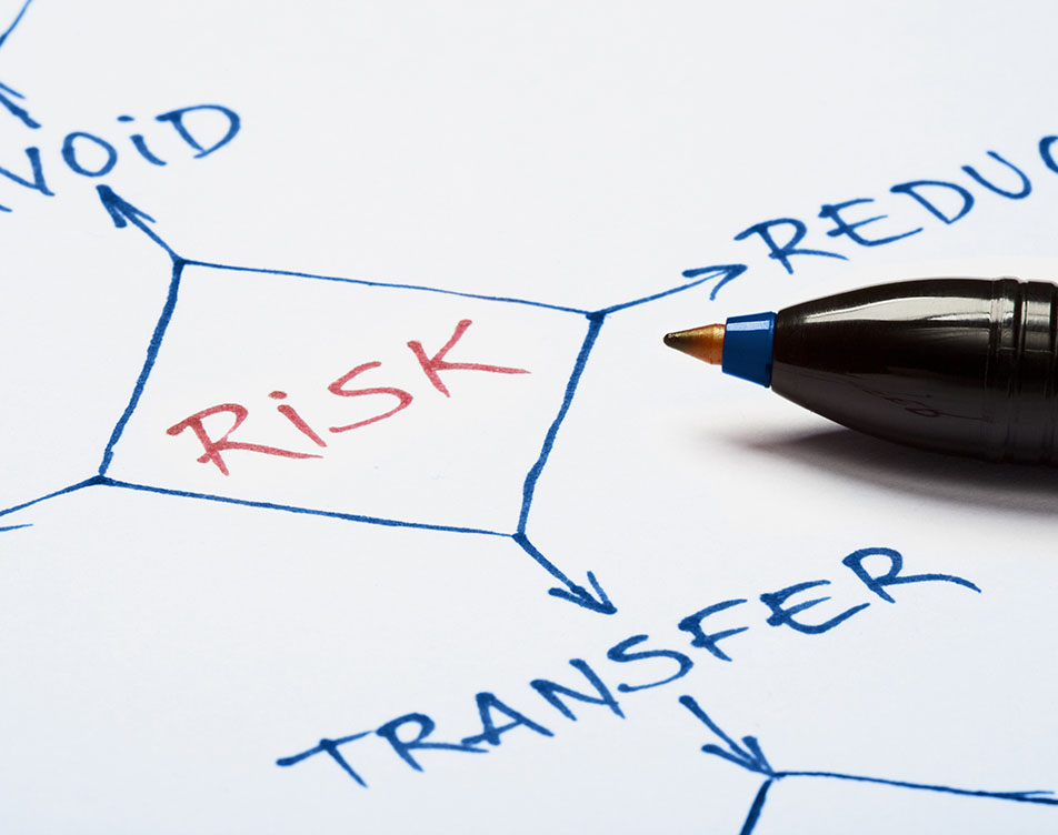 Close up of a risk management flow chart concept Close up of a risk management flow chart concept