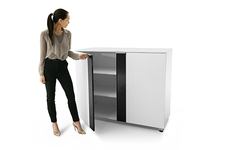 Kontrol Meet Office Workspace Cabinet with Open Door, Model. Lund Halsey