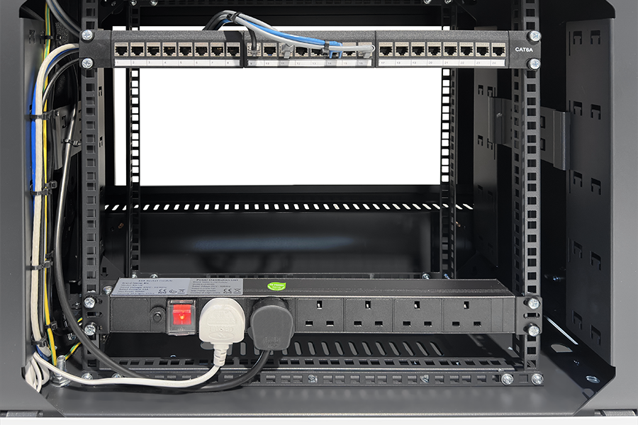 OPTIMA Command equipment rack with patch panel and PDU OPTIMA Command equipment rack with patch panel and PDU